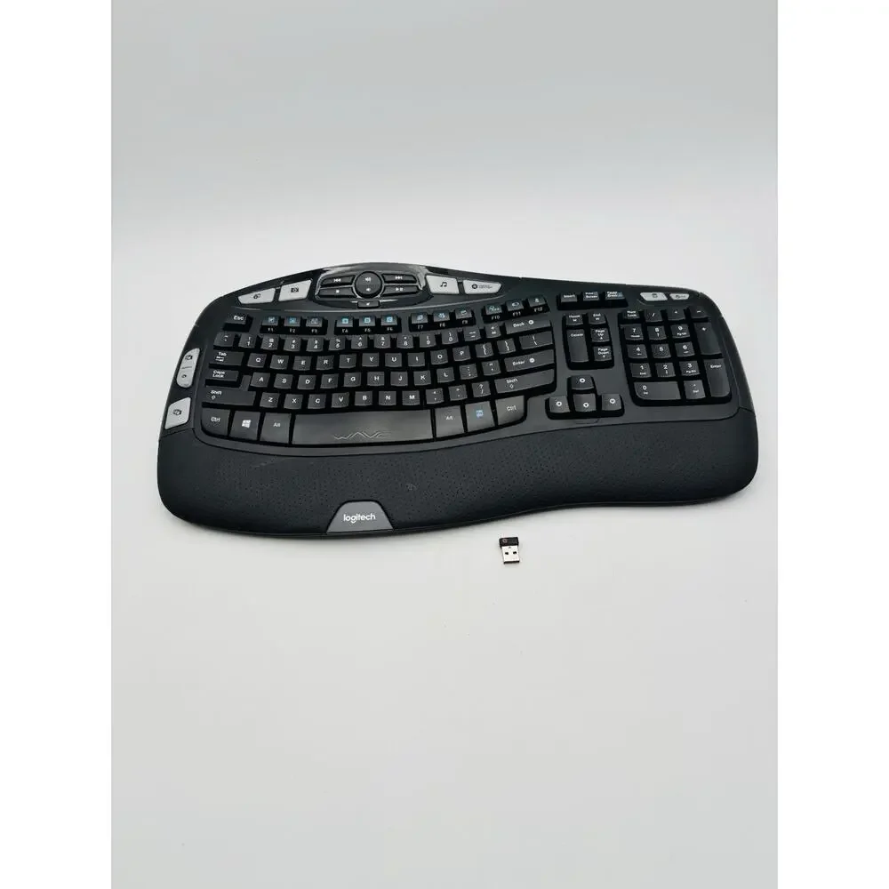 Logitech Wireless Comfort Wave Ergonomic Keyboard K350 - With Receiver/Dongle